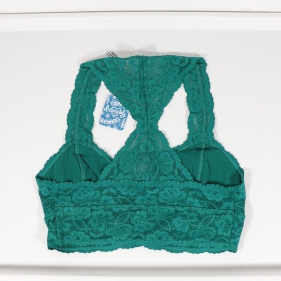 NWT Free People Galloon Racerback Bralette in Green - Picture 5 of 6
